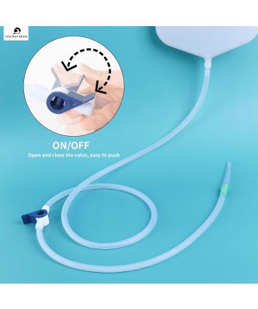 Silicone Enema Bag Kit - 2 Quart 5 Reusable Sizes Controlled Water Flow for Effective Colon Detox & Cleanse - International Shipping Available - Buy Online on GoSupps.com