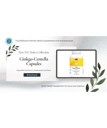 FounditGood FiG Nutra Ginkgo-Centella Capsules | Brain Health Supplement for Focus and Memory | Powerful Blend of Ginkgo biloba Leaf Extract and Centella asiatica Leaf Extract | 60 Veg Capsules - Buy Online on GoSupps.com