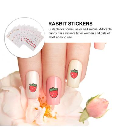 8 Sheets Rabbit Nail Art Sticker holiday nail decals nail rabbit decals fingernail stickers easter nail rabbit stickers easter nail art stickers easter nail decal child cute carrot - Buy Online on GoSupps.com