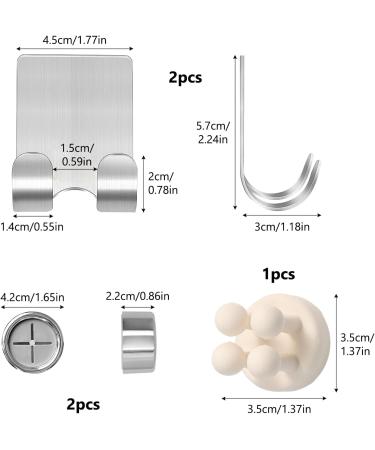 Dalaetus 5-Piece Stainless Steel Razor Holder Set | No Drill Shower Organizer with Silicone Toothbrush Holder & Towel Hook for Bathroom Bedroom & Kitchen - Buy Online on GoSupps.com