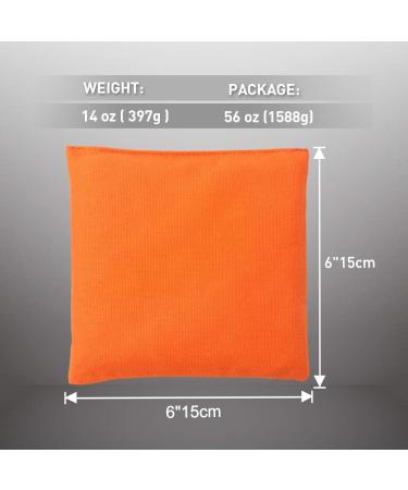 JBM Cornhole Bags - Duck Canvas Bean Bags for Tossing Games (Pack of 4, 10 Colors) - Orange, 14 oz - Buy Online on GoSupps.com