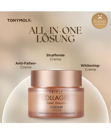 TONYMOLY Triple Collagen Total Tension Cream - Collagen Cream for Face Korean Skincare - Skin Firming Cream Anti-Wrinkle Cream Whitening Cream Beauty Cream - Collagen Face Cream for Women 80 ml - Buy Online on GoSupps.com