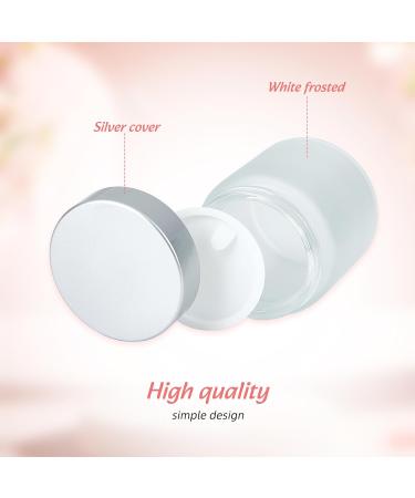 NICENEEDED 100ml Frosted Glass Jars with Lids Empty Round Sample Jar Pot Sample Storage Containers Refillable Travel Eye Cream Jars Pot for Cosmetics Scrubs Makeup Face Cream Lotion - Buy Online on GoSupps.com