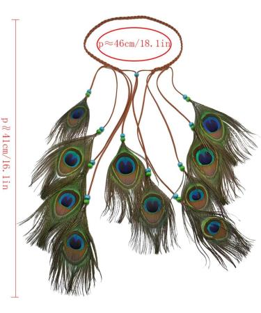 Repuhand Bohemian Peacock Feather Headdress | Women's Braid Hair Band | Unique Accessory for a Chic Look - Buy Online on GoSupps.com
