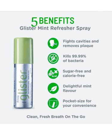 Amway Glister Mouth Freshener Spray 2-Pack - Mint Flavored - Buy Online on GoSupps.com