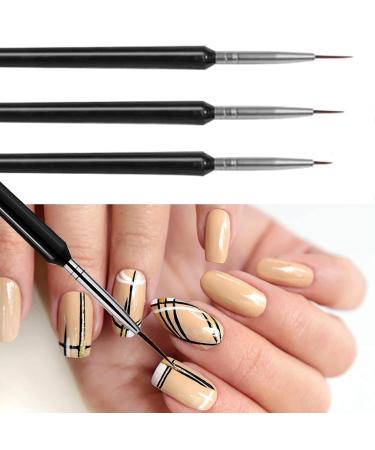 Olakin Nail Design Brush Set | 3 Professional Fine Brushes & Nail Polish Pens for DIY Nail Art - International Shipping Available - Buy Online on GoSupps.com