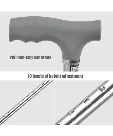 Quad Cane with Small Base Adjustable Walking Cane with 4 Pronged Base for Right Or Left Handed Men Or Women Silver Star of Light - Buy Online on GoSupps.com