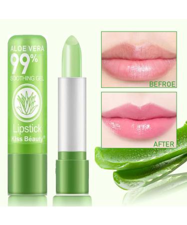 2 Pack Aloe Vera Color Changing Lip Balm - Hydrating, Long-Lasting Lip Care | Nutritious Plumper & Moisturizer | Magic Temperature Color Change Lip Gloss - Korean Makeup - Buy Online on GoSupps.com