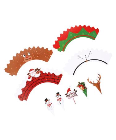 Christmas Decorations 1 Set Cupcake Christmas cake topper fruit cake christmas decor fruit decor holiday cake pick filigree cupcake wrapper snowman cupcake topper Xmas Ca