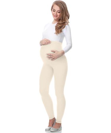 Be Mammy Maternity Long Leggings 02 - 4XL Ecru | Comfortable Pregnancy Pants - Buy Online on GoSupps.com
