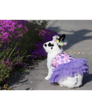 Yekeyi Spring Summer Princess Pet Dress | Cute Tutu Costume for Rabbits Dogs & Cats | Floral Pink Bunny Decor - Buy Online on GoSupps.com