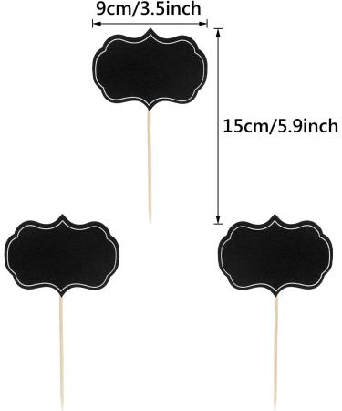 50-Piece Cheese Markers & Food Labels Set - Chalkboard Cupcake Toppers for Wedding & Party Decor (Black) - Buy Online on GoSupps.com