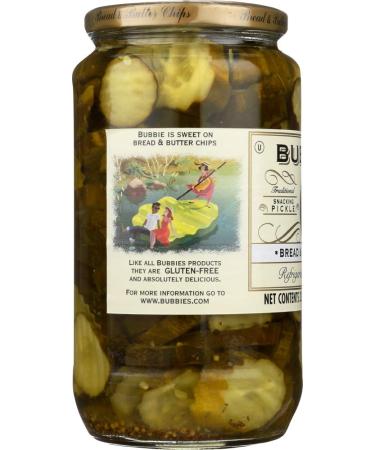 Bubbies Pickle Bread & Butter Chips 33 Oz - Premium Quality Pickles - 1 Pack - Buy Online on GoSupps.com