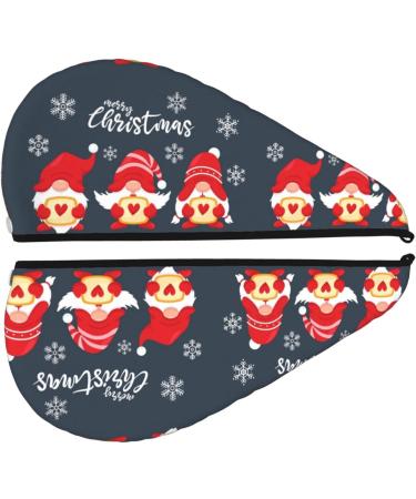Three Cute Christmas Gnomes Microfiber Hair Towel - Soft Super Absorbent Coral Velvet Wrap for Long Curly Thick Hair | Quick Dry Hair Cap for Women - Buy Online on GoSupps.com
