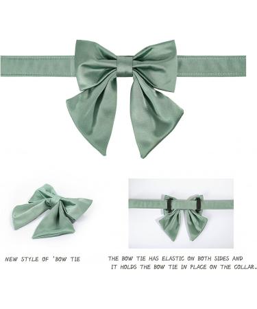 Lionet Paws Bowtie Dog Halison - Comfortable Silk Color Band for Medium Dogs (Neck 34-55cm) | Removable Fly & Collar - 1 Pack - Grassy - Buy Online on GoSupps.com