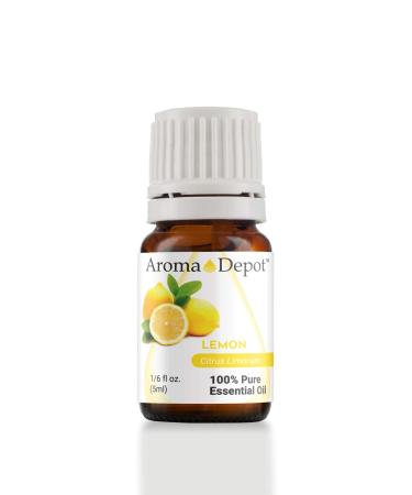 Lemon Essential Oil 100% Pure Natural Therapeutic Grade. Ideal for Aromatherapy Diffuser & Natural Cleaner. Cold Pressed from Fresh Lemon Peel. (5 ml. / 1/6 Ounce)