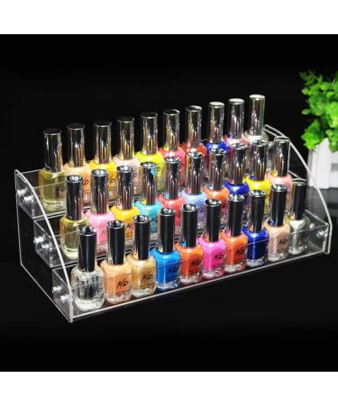 AYNEFY Acrylic Nail Polish Stand - 3 Layers Makeup Organizer Display - Clear Storage Holder (31x13.3x11cm) for All Nail Polish Enthusiasts - Buy Online on GoSupps.com