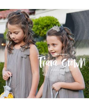 Brinie Mini Blue Crystal Tiara Bridal Hair Comb Clip - Princess Crown for Girls - Birthday Gift (Silver) - Buy Online on GoSupps.com
