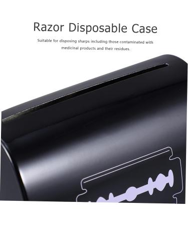 Minkissy 2-in-1 Razor Blade Storage Box - Safe Disposal & Recycling Container for Sharp Objects - Black 6.5x4.5x6cm - Buy Online on GoSupps.com