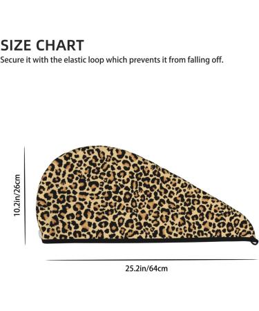 Leopard Print Microfiber Hair Towel | Super Absorbent Quick Dry Wrap for Long Curly & Thick Hair - Coral Velvet - Buy Online on GoSupps.com