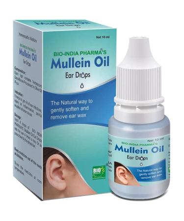 Bio India Mullein Oil (10ml) Earaches Wax Deposits with Obstruction Itching Discharge from Ears/Free Ujala Eye Drops