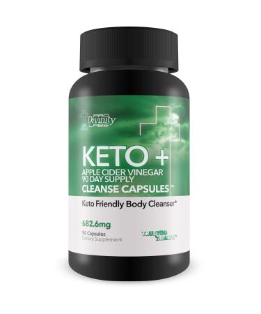 Pro Divinity Labs Keto + Apple Cider Vinegar 90 Day Supply Cleanse Capsules - Keto Friendly Body Cleanser to Promote Overall Health - Premium Antioxidant & Fiber Support for Digestive & Immune Health