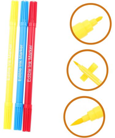 Mikinona 3pcs Baking Pen Gummy Foods Baking Marker Pen Dual Pens for Cookie Decorating Edible Color Pens Eggs Painting Drawing Pen Edible Color Markers Red Pen Plastic Bicuspid Tool - Buy Online on GoSupps.com