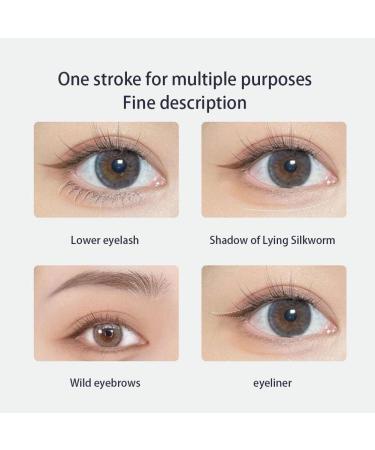 DHliIQQ Double Tip Lower Eyelash Pencil Double Tip Lower Eyeliner Pencil Waterproof Liquid Eyeliner Pencil Long Lasting Eyeliner Eye Makeup Tool for Women Ladies 101 # gray black - Buy Online on GoSupps.com