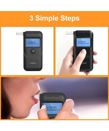 Lydsto Portable Breathalyzer Alcohol Tester with LED Display and Semiconductor Sensor - Professional-Grade Accuracy for Personal Use | Includes 5 Mouthpieces - Buy Online on GoSupps.com