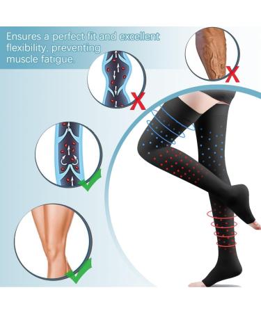 Medical Compression Stockings for Post-Op & Delivery | 23-32 mmHG Support for Varicose Veins & Edema | Unisex Black XXL - Buy Online on GoSupps.com
