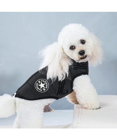 Winter Dog Jacket - Windproof Waterproof 2-in-1 Fleece Coat for Small Dogs | Warm Black Jacket - Buy Online on GoSupps.com