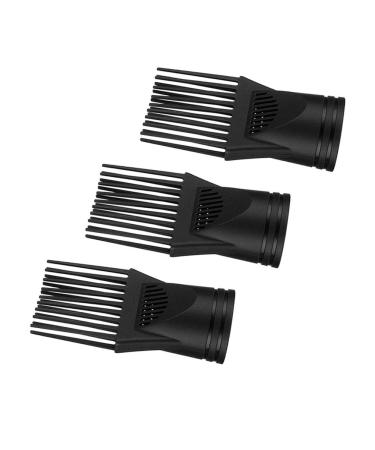 HEALLILY 3PCS Hair Dryer Comb Attachment Set - Professional Salon Styling Tool for Barber Shop - Black, 15x13x6cm - Buy Online on GoSupps.com
