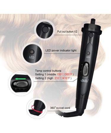 6 in 1 Curling Iron Wand Set - Interchangeable Ceramic Barrels & Heat Protective Glove - Perfect for International Shipping - Buy Online on GoSupps.com