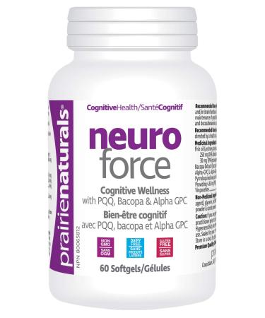 Prairie Naturals Neuro Force with PQQ Bacopa and Alpha GPC Softgel - 60 Count Unflavored 60 count (Pack of 1)