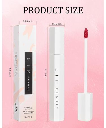 Moisturizing Lip Tint Stain | Velvet Water Lip Tint Liquid Lipstick | High Pigment Non-Sticky Gloss - Multi-use Lip & Cheek Tint 01# - All-Day Beauty - Buy Online on GoSupps.com