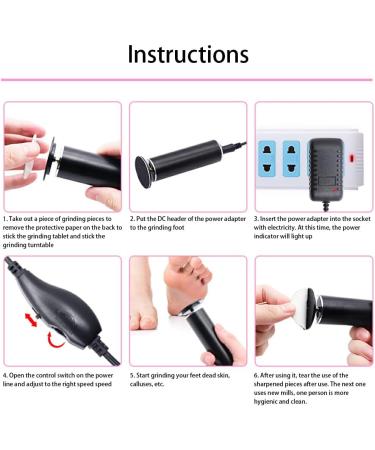 dijiusidy Stainless Steel Electric Pedicure Tool Portable Handheld 450RPM Anodized Cable Power Household Salon Callus Remover Grinder Grey - Buy Online on GoSupps.com