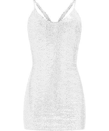 Shop Hanxiulin Elegant Women's Evening Dresses - Glitter Casual Cocktail & Ball Dresses in White XL - Buy Online on GoSupps.com