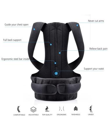 Posture Corrector Back Posture Brace Clavicle Support Stop Slouching And Hunching Adjustable Back Trainer Unisex (Color : Svart Size : 2XL) Handmade Full moon lofty ambition - Buy Online on GoSupps.com