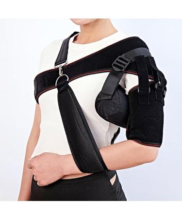 FoRes Rotator Cuff Support Brace Adjustable Tightness Shoulder Curve Design Open Design Shoulder Brace Strap With Detachable Airbag For Dislocated Joint Sprain Soreness Arthritis (Color : Black)
