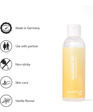 AMORELIE Care Sensual Vanilla Erotic Massage Oil (100ml) | Moisturizing & Intimate Care - Shop Internationally - Buy Online on GoSupps.com