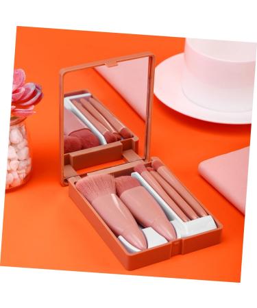 NOLITOY 5pcs Makeup Brush Set with Mirror - Mini Lipstick Kit & Face Powder Brush - Travel-Friendly Pink Cosmetic Tools for Friends & Star Room Decor - Buy Online on GoSupps.com
