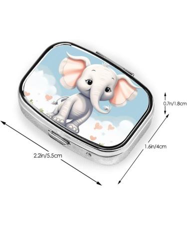 Shop Cute Elephant 2 Compartment Pill Case - Small Travel Pill Organizer & Purse Accessory - Buy Online on GoSupps.com