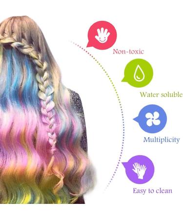 Hair Chalk Hair Chalk Set Temporary Hair Colour Temporary Hair Chalk-Washable Hair Color Safe For Kids And Teen Great Birthday Christmas Gifts for Girls & Boys 12 Bright Colors - Buy Online on GoSupps.com