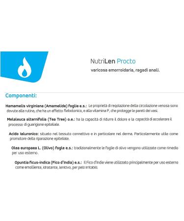 NutriLen Procto 80ml - Natural Gel Cream for Hemorrhoids Anal Fissures - With Witch Hazel Tea Tree Hyaluronic Acid Olive and Prickly Pear - Nutrileya - Buy Online on GoSupps.com