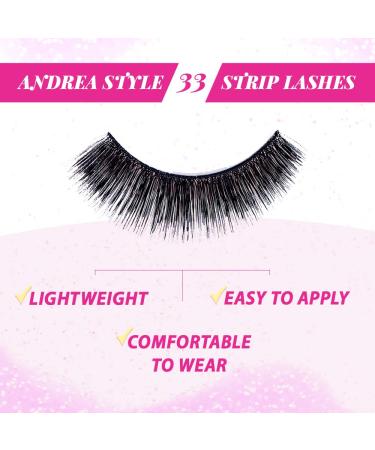 Buy Andrea False Lashes Style 33 - Black | 4 Pairs for Stunning Eyes | International Shipping Available - Buy Online on GoSupps.com