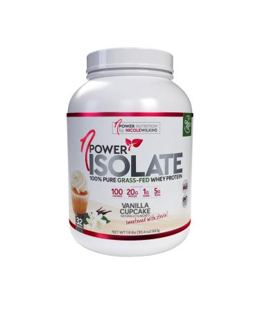 nPower Nutrition 100% Grass-Fed Whey Protein Isolate Powder, 20g Protein, 5g BCAA, Low Carb - Vanilla Cupcake, 32 Servings