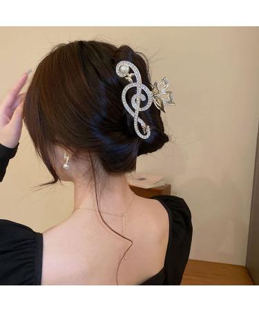 Gold Music Note Hair Claw Clip - Strong Hold Metal Hair Accessory for Women & Girls - Buy Online on GoSupps.com