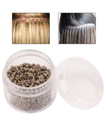 Hair Extension Link Ring Micro Links Hair Extension Tool Hair Extension Ring Barber Hairdressing for Salon Hair Extension Use(Light brown light brown)