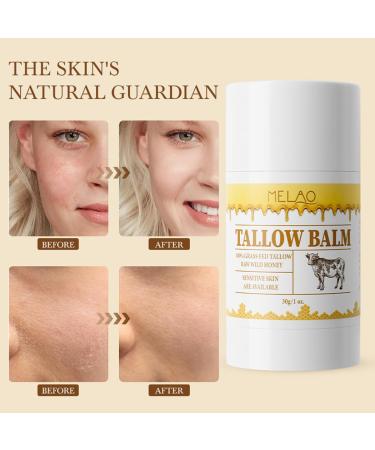 HOPHAT Beef Tallow Balm Stick Beef Tallow for Skin Grass Fed Tallow & Honey Balm Stick Moisturizing Skin Care Cream for Dry Skin - Buy Online on GoSupps.com