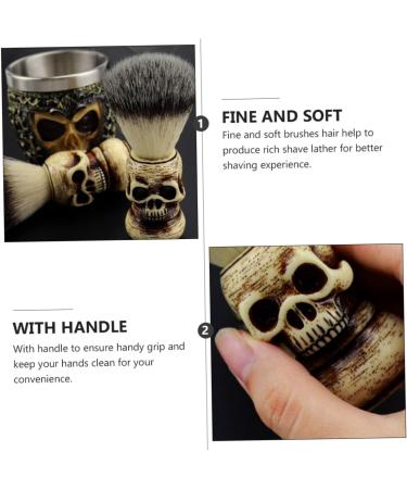Frcolor Skull Beard Brush for Men | Facial Cleaning & Grooming Tool | Ideal for Beard Care & Shaving - Buy Online on GoSupps.com